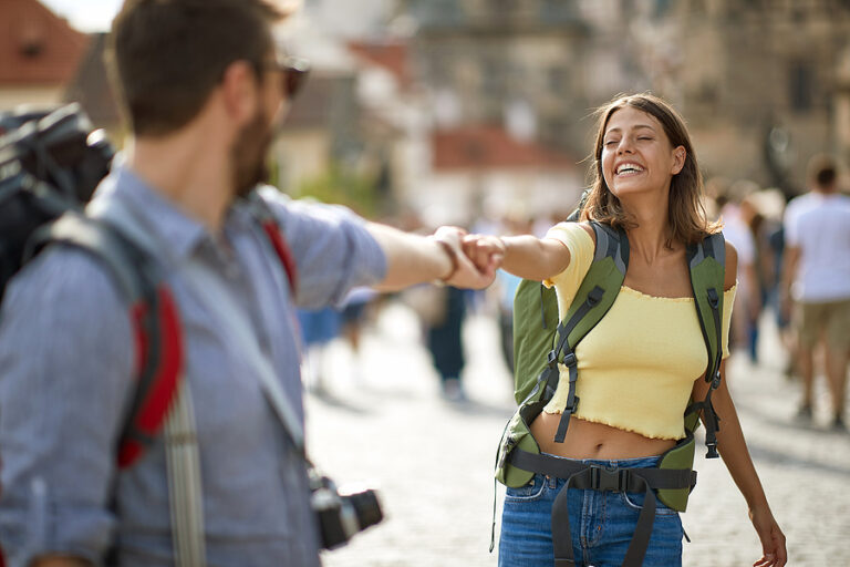 bigstock Tourist couple sightseeing in 406941410