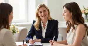 Professional matchmaker in Manchester meeting with a client at Select Personal Introductions